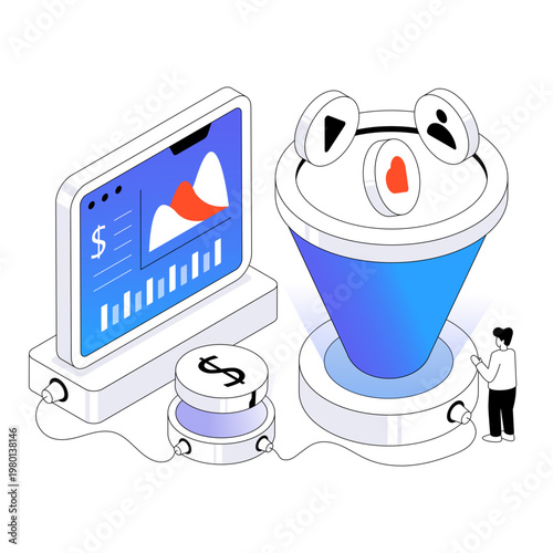 Modern design illustration of sales funnel