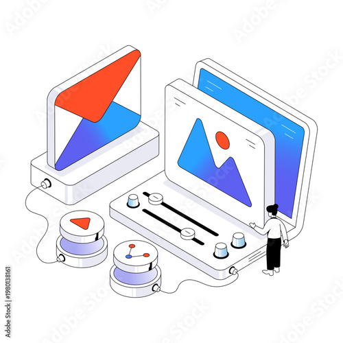 An illustration design of content sharing 