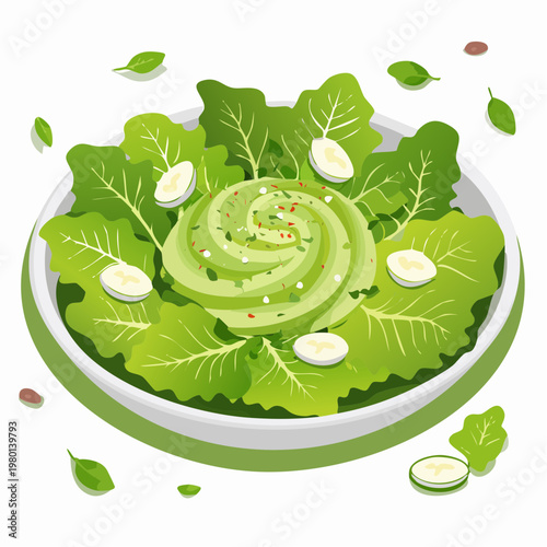 Grüner Salat mit Dressing