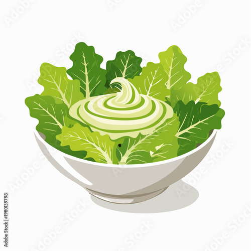 Grüner Salat mit Dressing