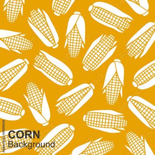 Corn pattern background set. Collection icons corn. Vector