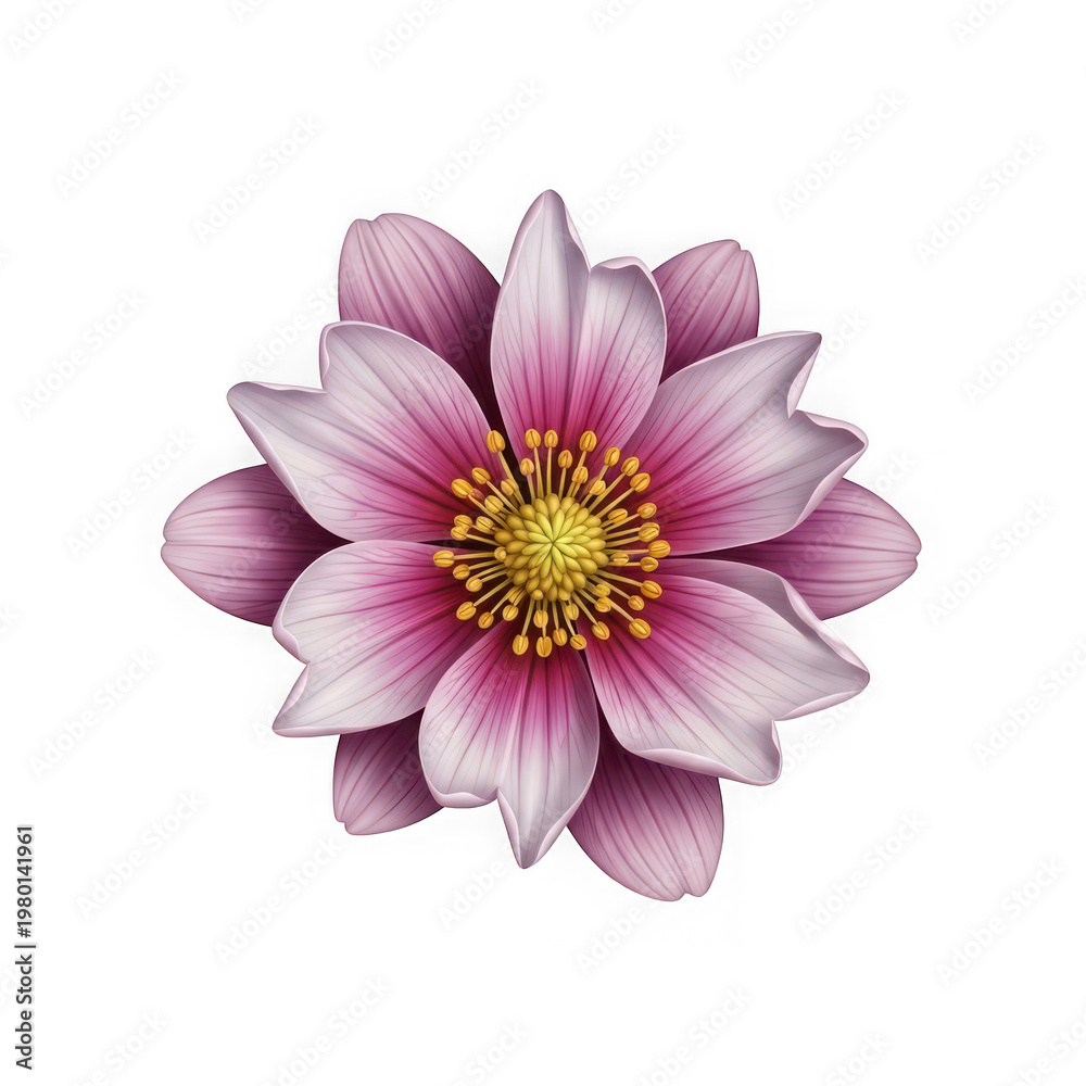 Obraz premium Pink cherry blossom flower with delicate petals isolated on transparent background