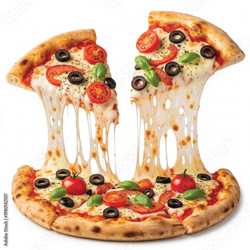 pizza on a white background