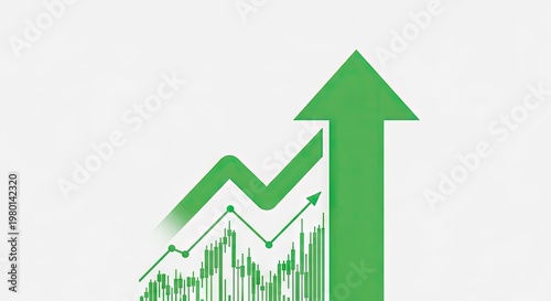 Free Download Green upward arrow indicating growth and success on a white background - GFXLoad