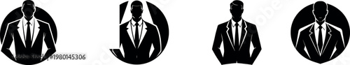 businessman silhouett  icon set