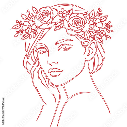 girl with flowers