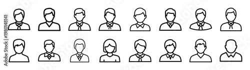 authority zone minimalist black outline vector illustration icon set collection.