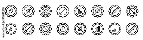 dynamic zone minimalist black outline vector illustration icon set collection.