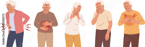 Senior Citizens Experiencing Pain and Discomfort elderly