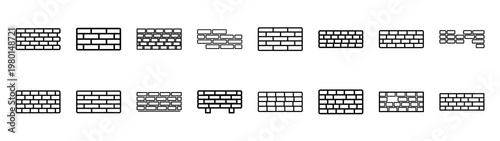 firewall outline minimalist black outline vector illustration icon set collection.