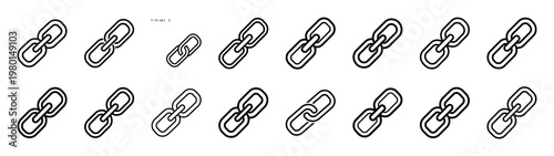 link zone minimalist black outline vector illustration icon set collection.