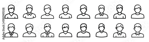 member zone minimalist black outline vector illustration icon set collection.