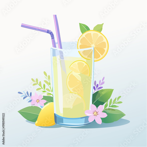 Frühlingshafte Blütenlimonade mit essbaren Blüten