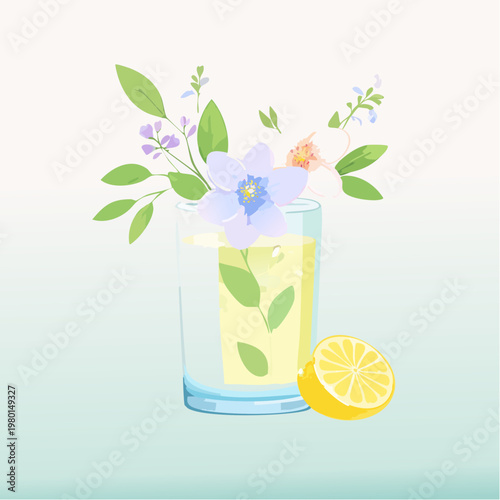Frühlingshafte Blütenlimonade mit essbaren Blüten
