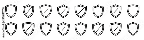 protection zone minimalist black outline vector illustration icon set collection.