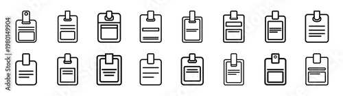 safety badge minimalist black outline vector illustration icon set collection.