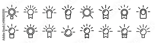spotlight zone minimalist black outline vector illustration icon set collection.