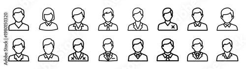 verified network minimalist black outline vector illustration icon set collection.