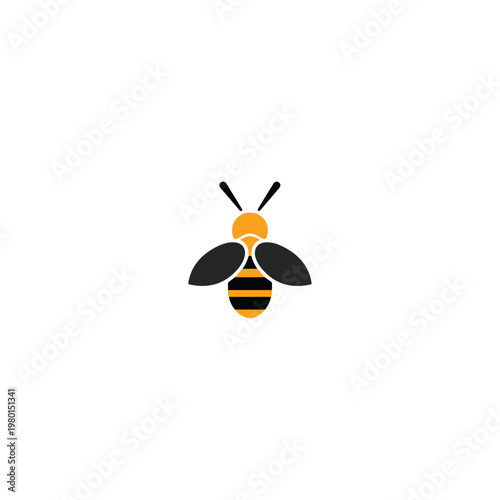 Bee icon flat vector logo design