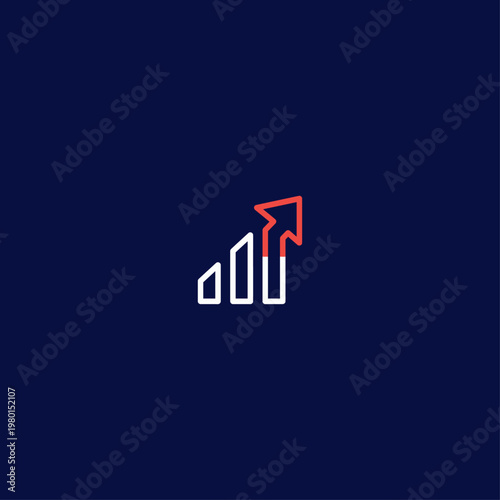 Business Growth Logo icon flat vector design.