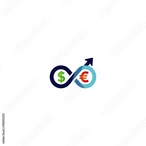 Forex Trading Logo icon flat vector design.