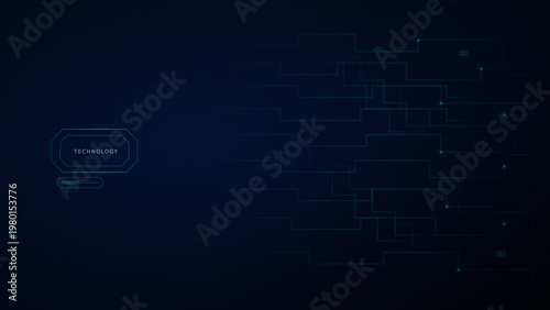 cyber network connection vector illustration with dark background and blue lines