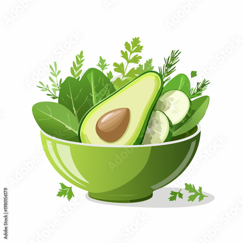 Avocado-Gemüse Bowl grün