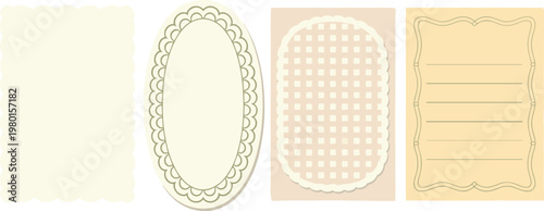 Set of Four Decorative Paper Frames and Borders