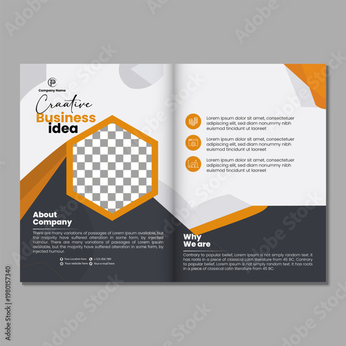 Creative business idea brochure template for company profile and marketing presentation.