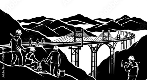 mountain landscape vector illustration