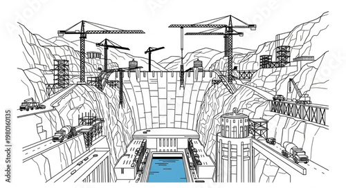 vector drawing of a building