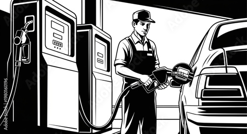 man with gas pump