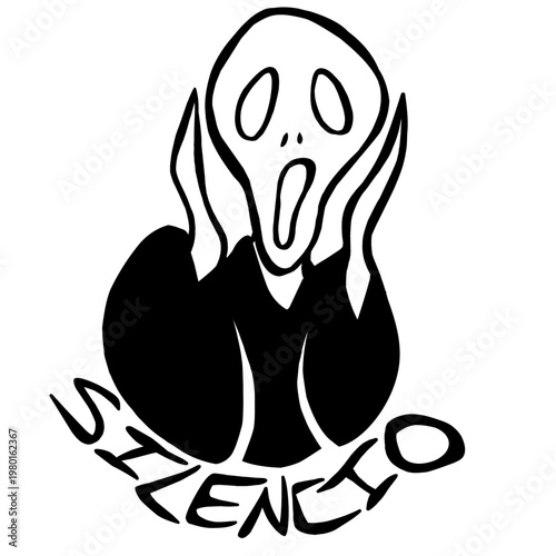 Cartoon de grito SILENCIO..