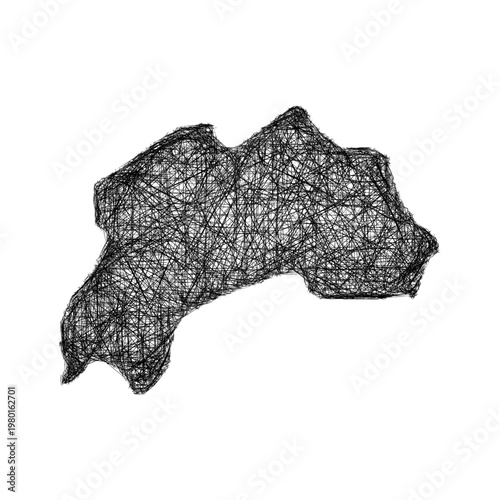 Sketch Burdur outline map design