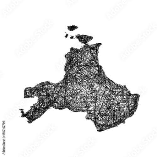 Sketch Balikesir outline map design