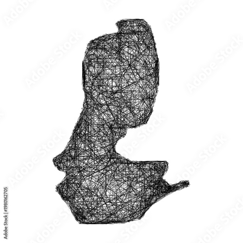 Sketch Batman outline map design