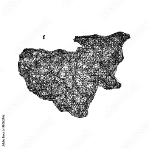 Sketch Bursa outline map design