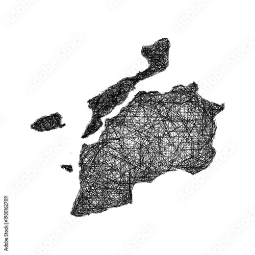 Sketch Canakkale outline map design