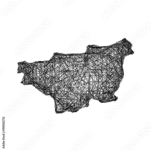 Sketch Diyarbakir outline map design