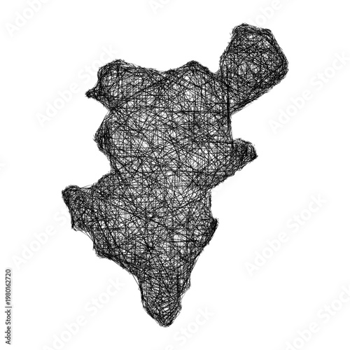 Sketch Denizli outline map design
