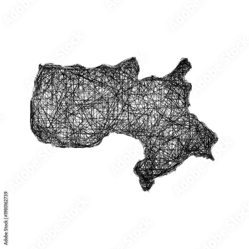 Sketch Hakkari outline map design