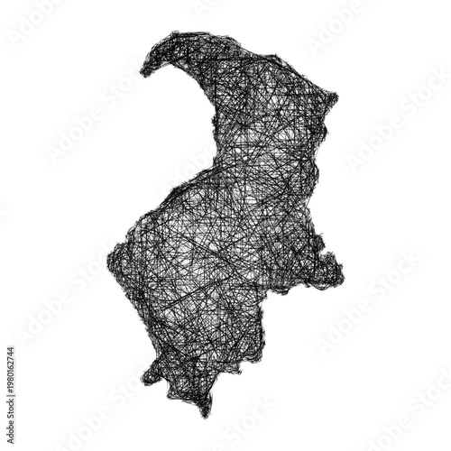 Sketch Hatay outline map design