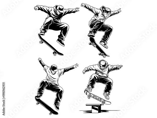Hip hop skateboarder vector