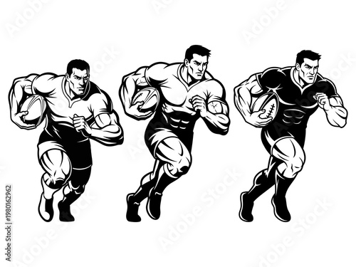 Muscular rugby athlete vector