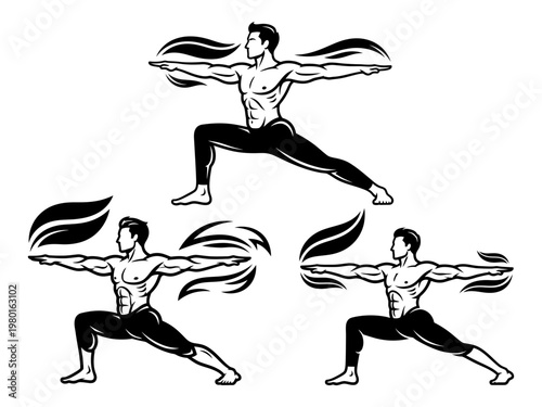 Yoga male pose for logo vector