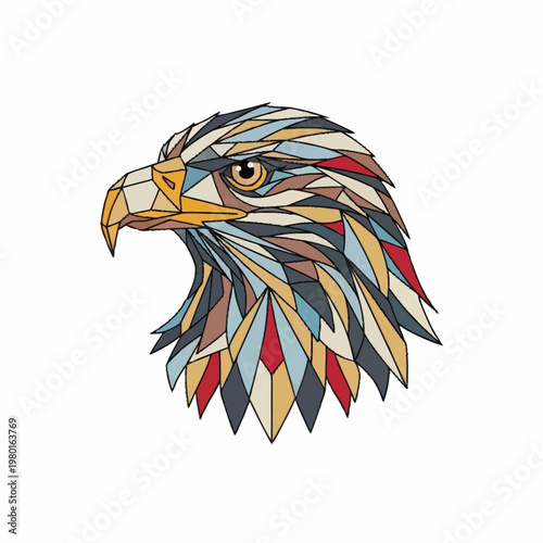 Geometric Eagle Head Abstract Design.