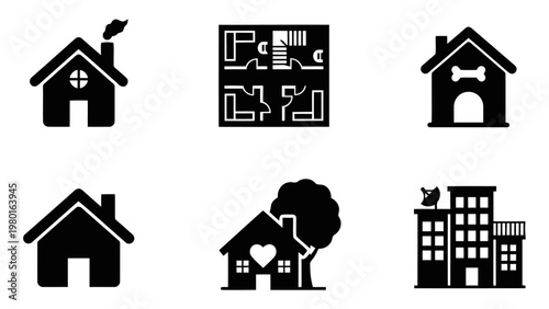 Real Estate and Residential Property Icon Set
