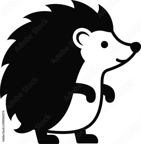 A cartoon hedgehog with a spiky back