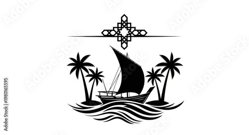 vector illustration of a pirate ship