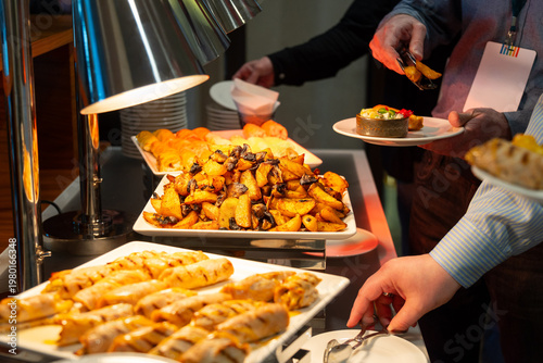 Wallpaper Mural Guest serving roasted potato with mushroom and salad Torontodigital.ca